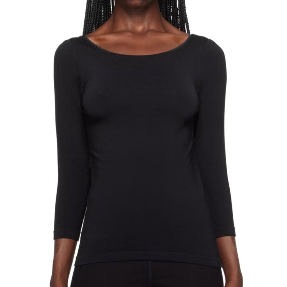 NWT: Wolford Black Cordoba Long Sleeve T-Shirt xs